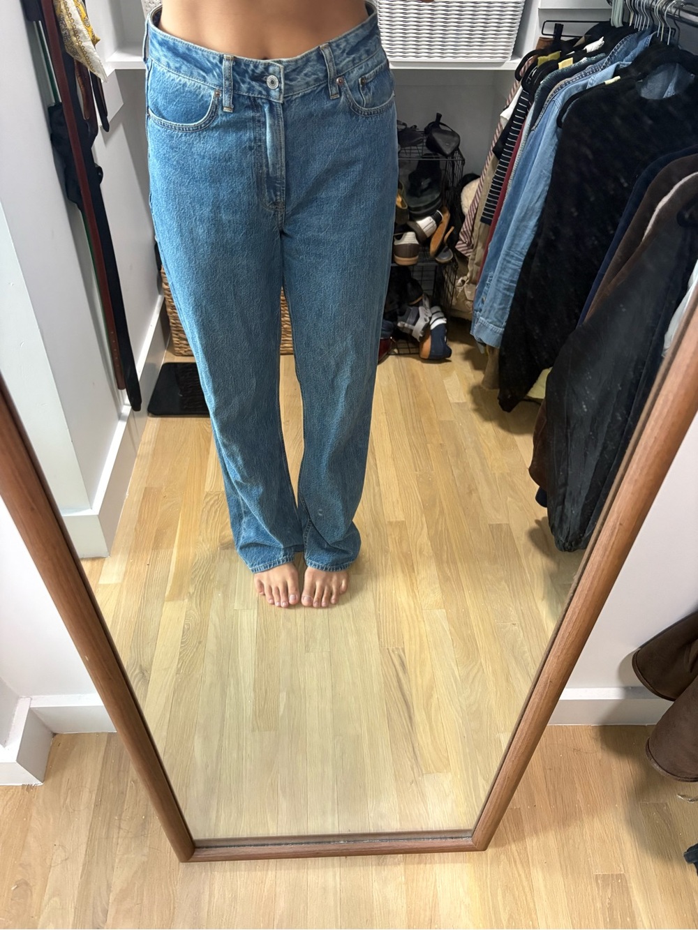 Abercrombie & Fitch Straight Leg Jeans in Light Blue Wash
